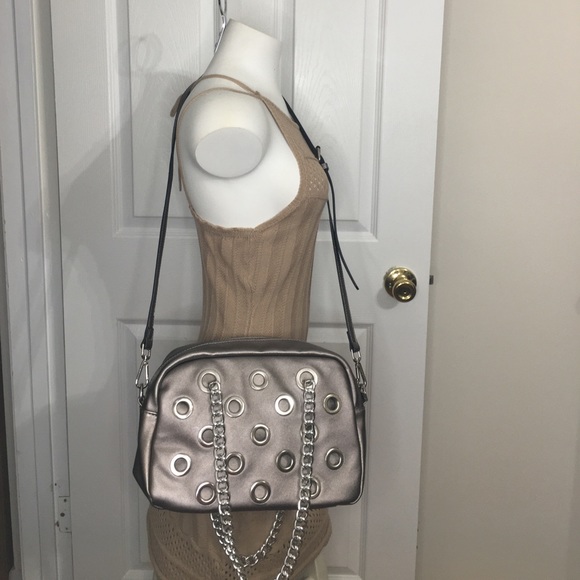 Pewter/Gray Convertible Satchel/Crossbody Bag - Picture 2 of 6